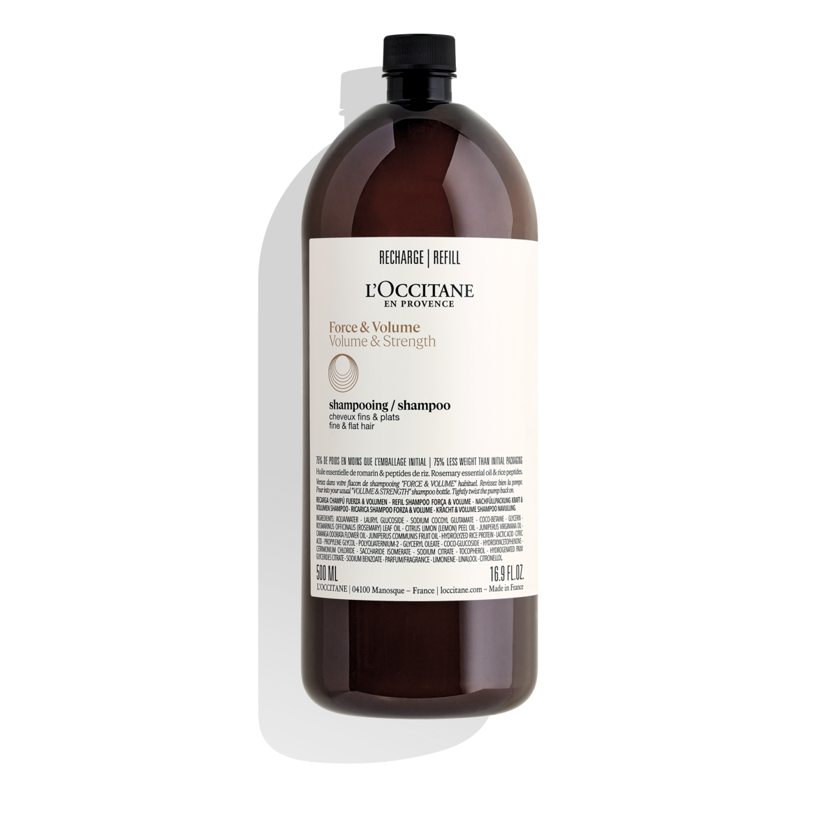 Eco-Refil Shampoo de Aromacologia Força & Volume 500mL, , large image number 0